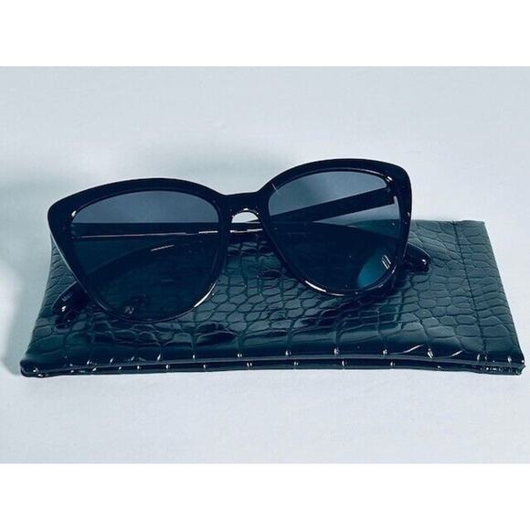 Rachel Zoe Nina Cat Eye Sunglasses‎ Oversized Black Gray NWT main image 4